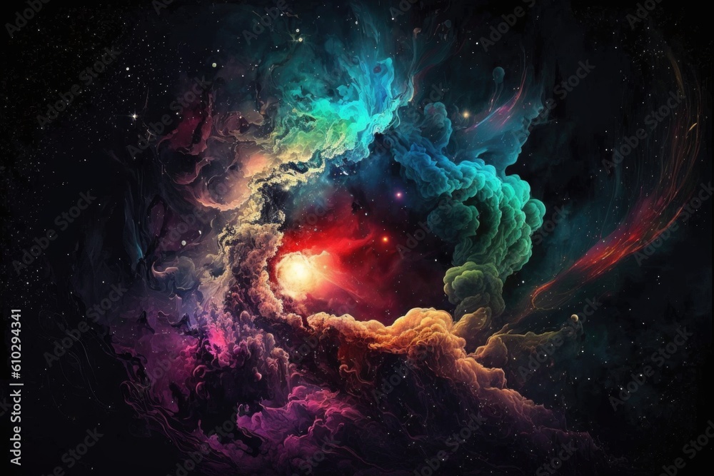 Abstract space background with colorful nebula, stars and galaxies Abstract space background with colorful nebula, stars and galaxies