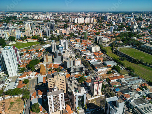 Campinas, Sao Paulo, Brazil. June 03, 2023: Aerial image of Avenida Barão de Itapura and Avenida Orosimbo Maia in the central region of Campinas.