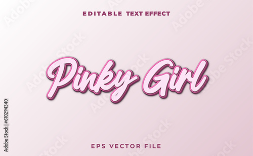 3d pinky girl text effect	