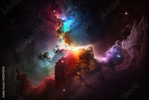 Nebulae and galaxies in colorful space © Олег Фадеев