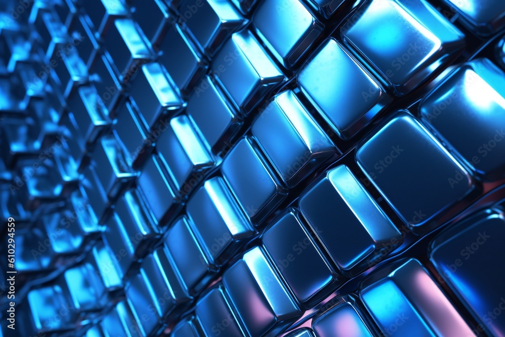 Futuristic dark metal background with glowing blue light Generative AI Futuristic dark metal background with glowing blue light Generative AI