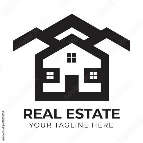 Modern Creative Abstract Minimal Real Estate Home House Logo Design