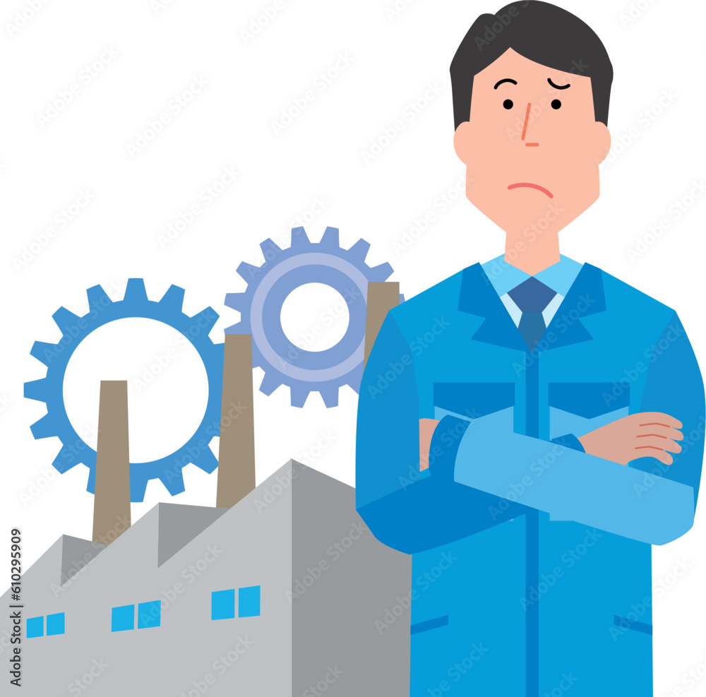 悩む工場経営者 悩む工場経営者
