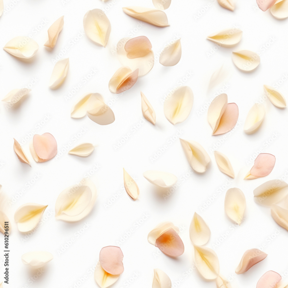 Seamless and tileable falling floating petals photo on white background Seamless and tileable falling floating petals photo on white background