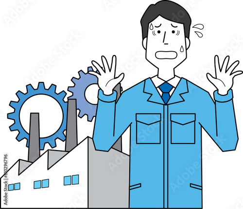 焦る工場経営者