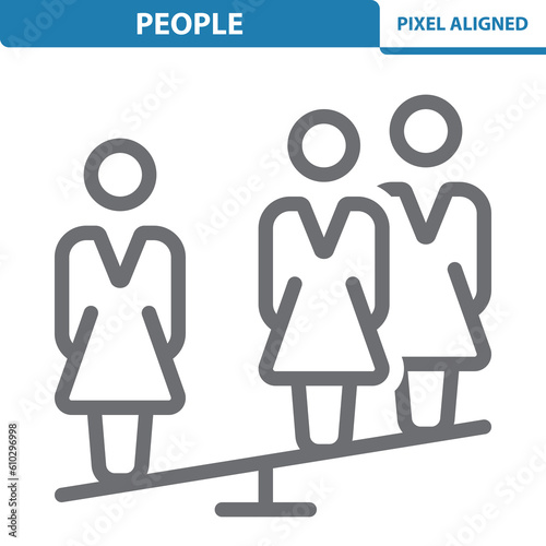 People Icon. Woman, Women, Businesswoman, Businesswomen, Seesaw, Boss, Manager, Business People