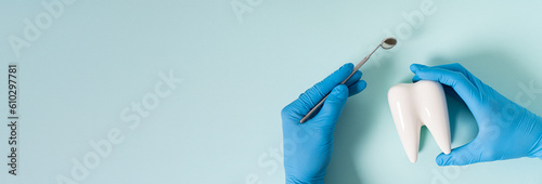 Tableau sur toile Dental clinic banner