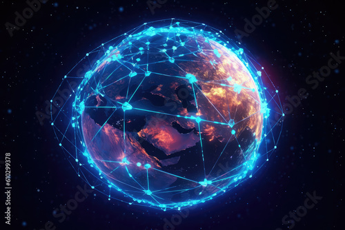 Background of the concept of global interconnected technology.