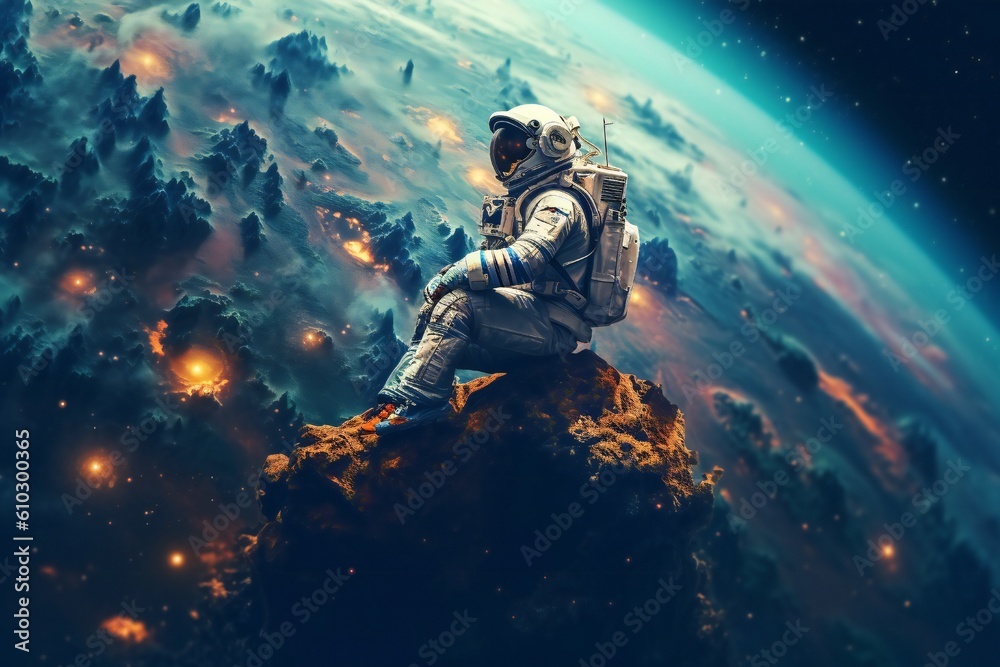custom made wallpaper toronto digitalVery detailed planet earth globe in space Generative AI