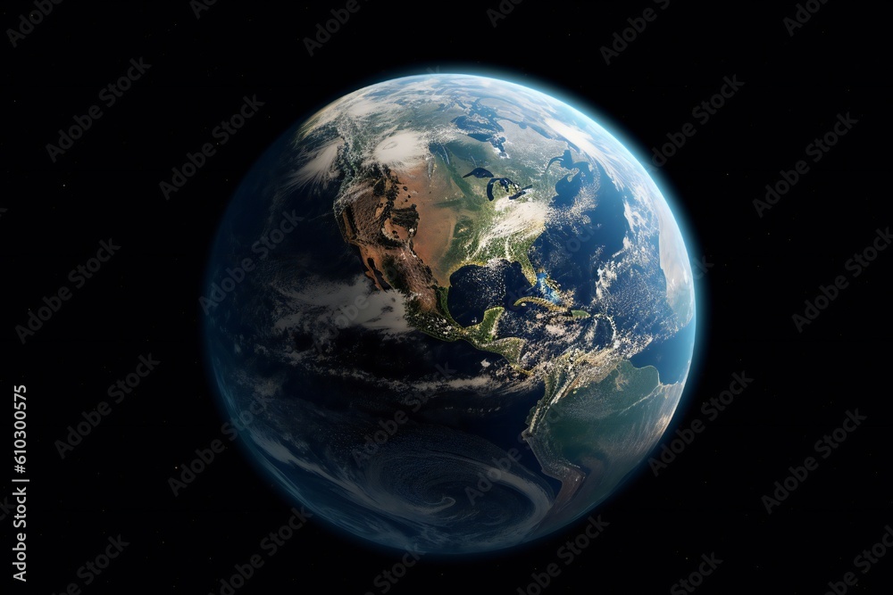 Fototapeta premium Very detailed planet earth globe in space Generative AI