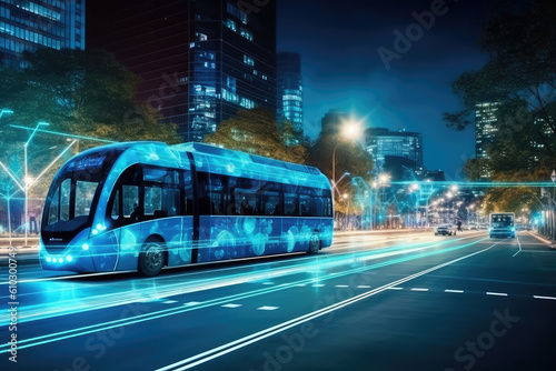 The concept of new energy autonomous vehicles in cities.
