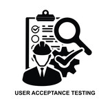 UAT Icon. User acceptance testing icon isolated on background vector illustration.