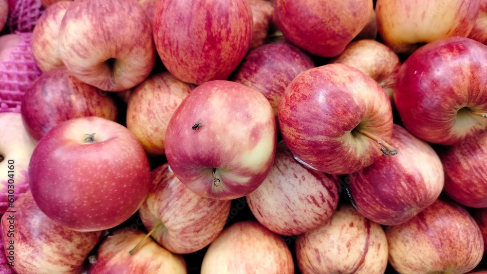 red apples in a market red apples in a market