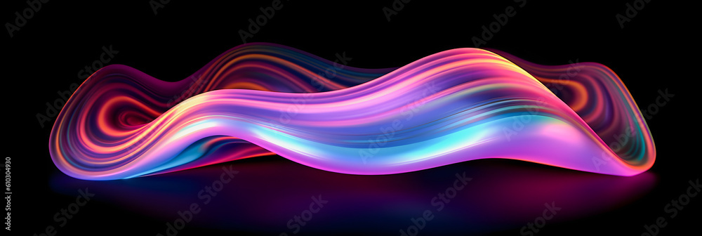 Vibrant Motion Background: Abstract 3D Render with Iridescent Curved Wave for Engaging Designs Vibrant Motion Background: Abstract 3D Render with Iridescent Curved Wave for Engaging Designs