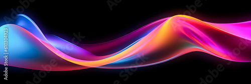Vibrant Motion Background: Abstract 3D Render with Iridescent Curved Wave for Engaging Designs © aprilian