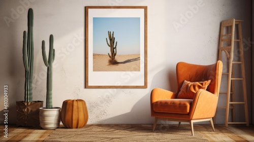Mockup photo frame in weste...