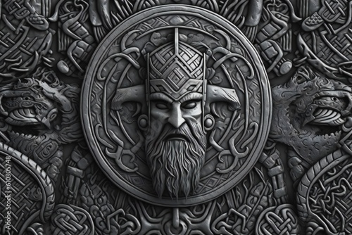 Viking art medieval style old culture background Generative AI