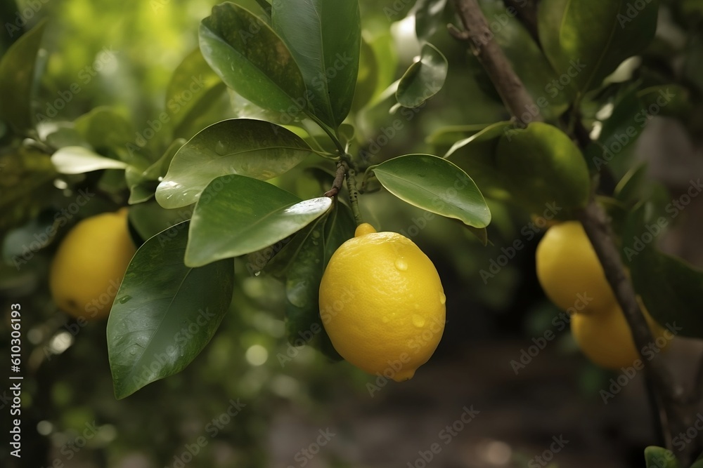 Lemons on tree, Generative AI
