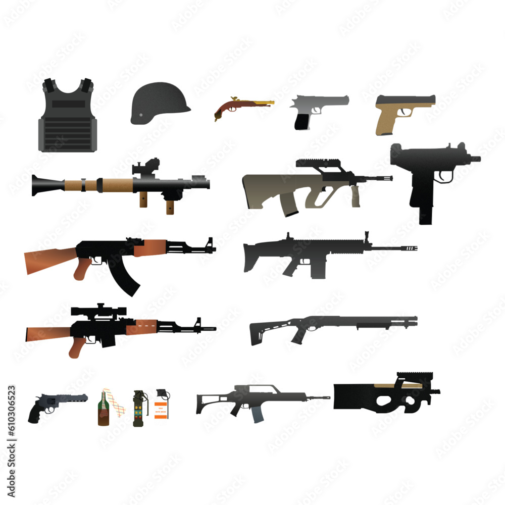 Assault rifle, semi-automatic gun, assault rifle, assault rifle