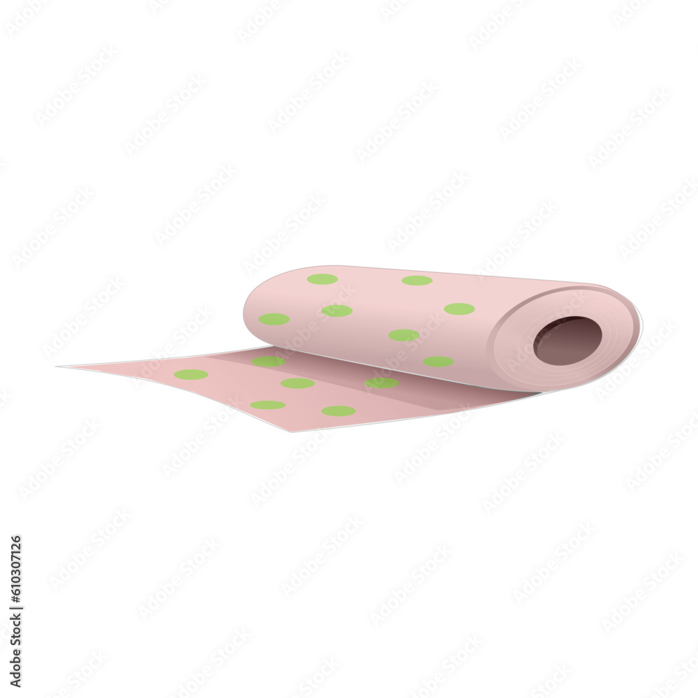 Roll of the pink fabric isolated on a white background. Vector illustration. Roll of the pink fabric isolated on a white background. Vector illustration.