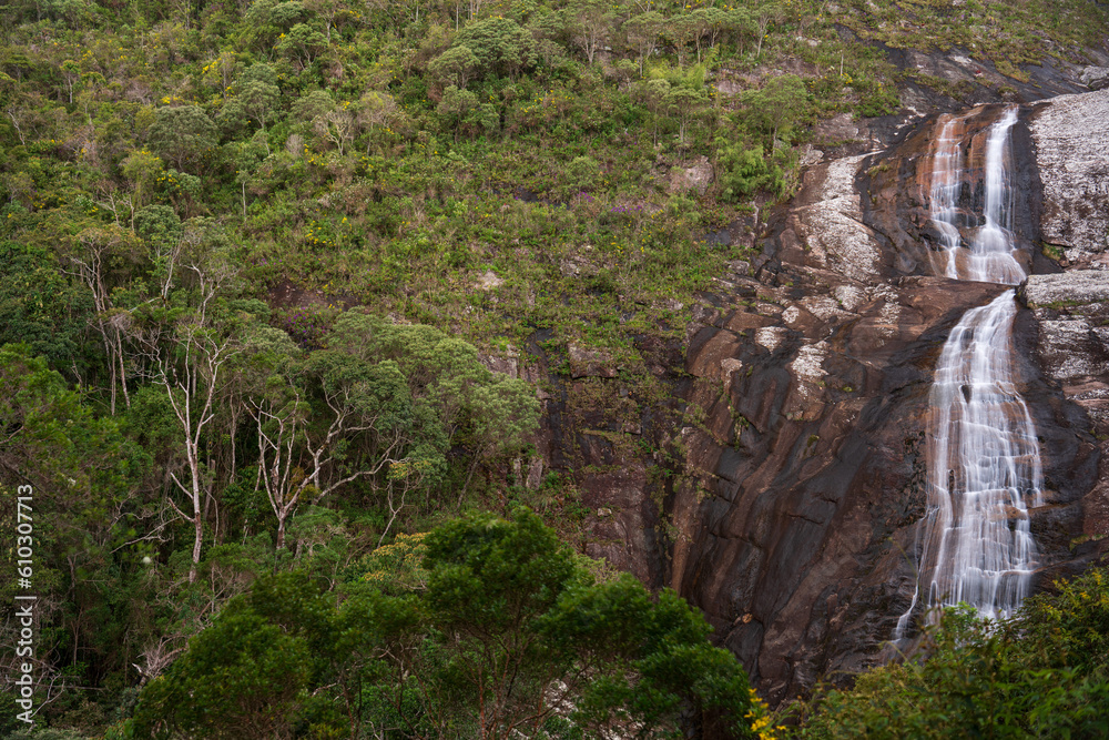 Remote Waterfall in the Heart of the Lush Jungle