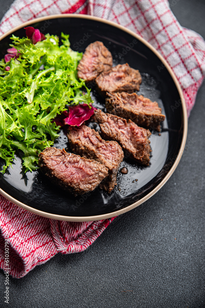 beef steak rare fried veal meat roasting meal food snack on the table copy space food background rustic top view beef steak rare fried veal meat roasting meal food snack on the table copy space food background rustic top view