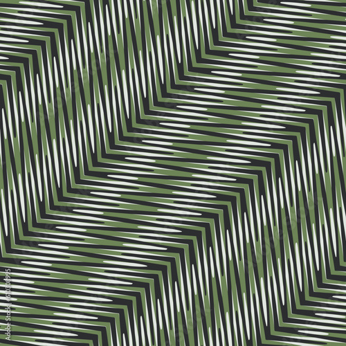Black, Gray and Khaki Variegated Textured Herringbone Pattern