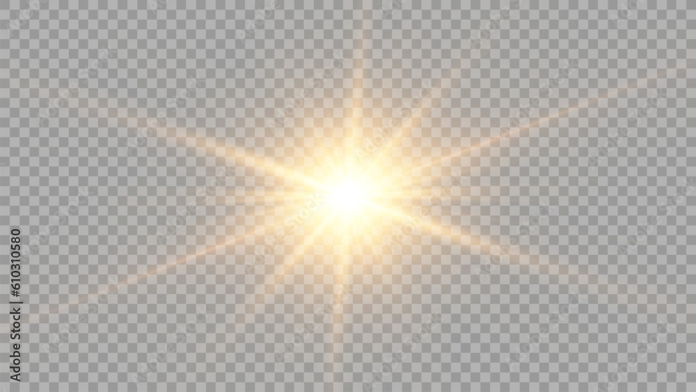 Vector transparent sunlight special lens flare light effect. PNG. Vector illustration	