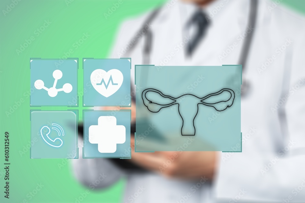 Healthy uterus anatomy sign on doctor hands. Healthy uterus anatomy sign on doctor hands.