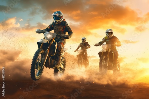 riders ride in a motocross track