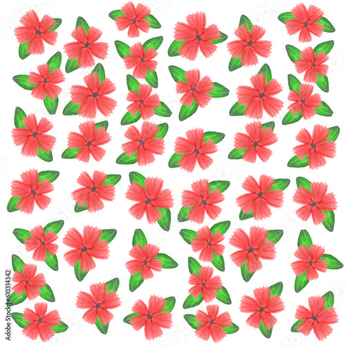 flower pattern background illustration red and green,blossom watercolor