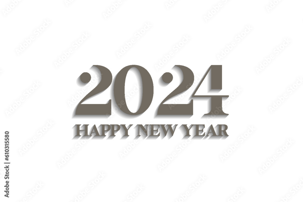 happy new year 2024 3d on white background happy new year 2024 3d on white background