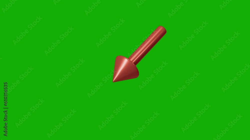 3d animated arrow icon on green background 3d animated arrow icon on green background