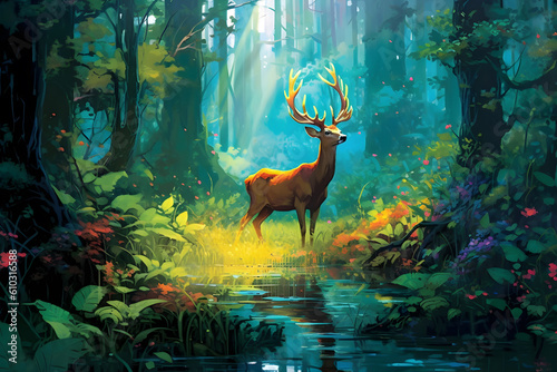 deer in the enchanting forest