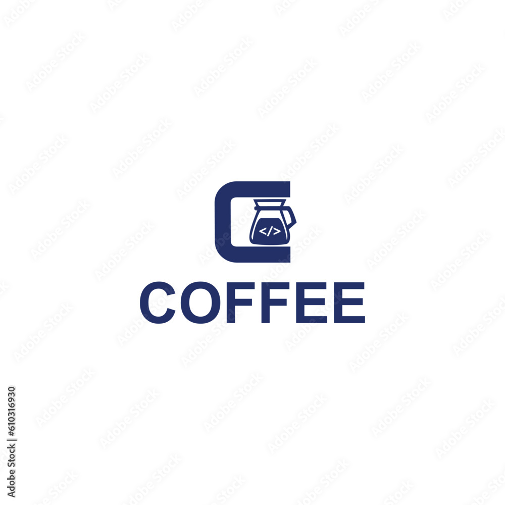 Fototapeta premium modern coffee vector logo design template