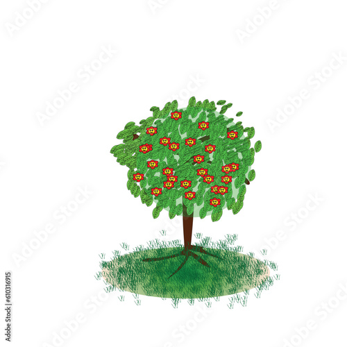 Tree with the flag of Bulgaria on a white background. Vector illustration