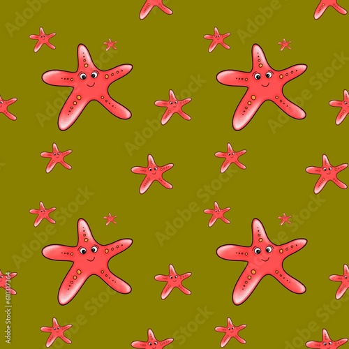 seamless pattern with starfish