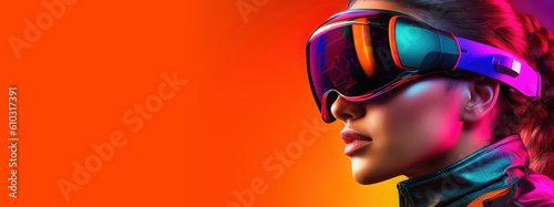 Woman is using virtual real...