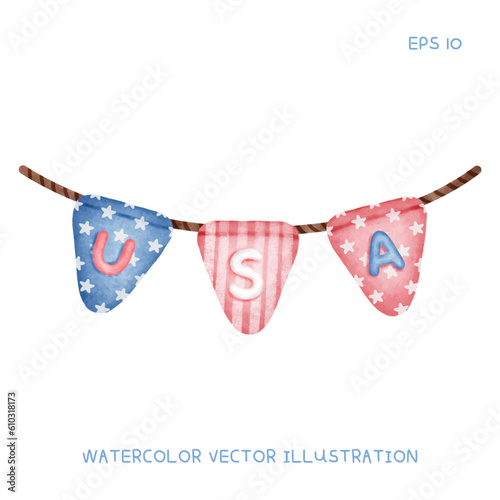 Party Flag Watercolor vector Illustration