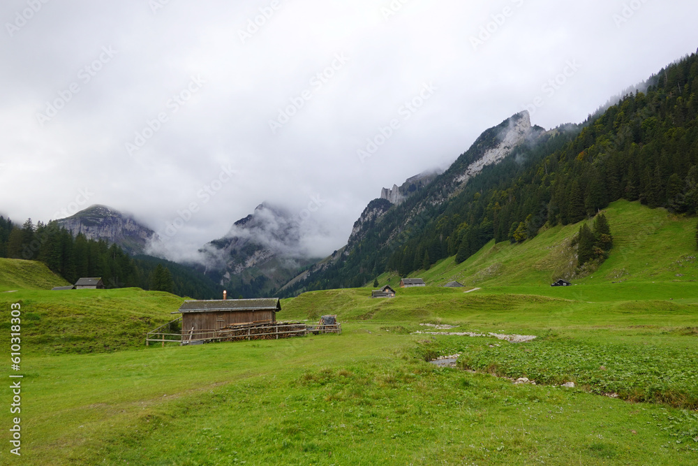 The panorama of the Appenzell Alps, Switzerland	