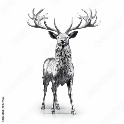 Silver Stag By Swedish Ailer V4pl 003: Detailed Character Design With Bold Shadows And Uhd Image photo