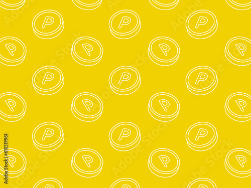 線画ポイントコインのパターン背景（サイズ比率3:4）　Point coin pattern background