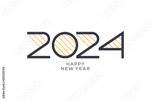 unique happy new year 2024 design. Premium happy new year 2024 vector design for posters, banners, calendars