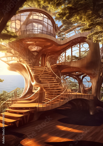 Adventure Haven A thrilling and exciting hideaway built high in the trees, designed for endless exploration and outdoor fun. generative AI.