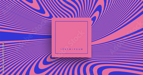 Psychedelic pattern with melting and distorting lines. The geometric background by stripes. 3d vector illustration for brochure, annual report, magazine, poster, presentation, flyer or banner.