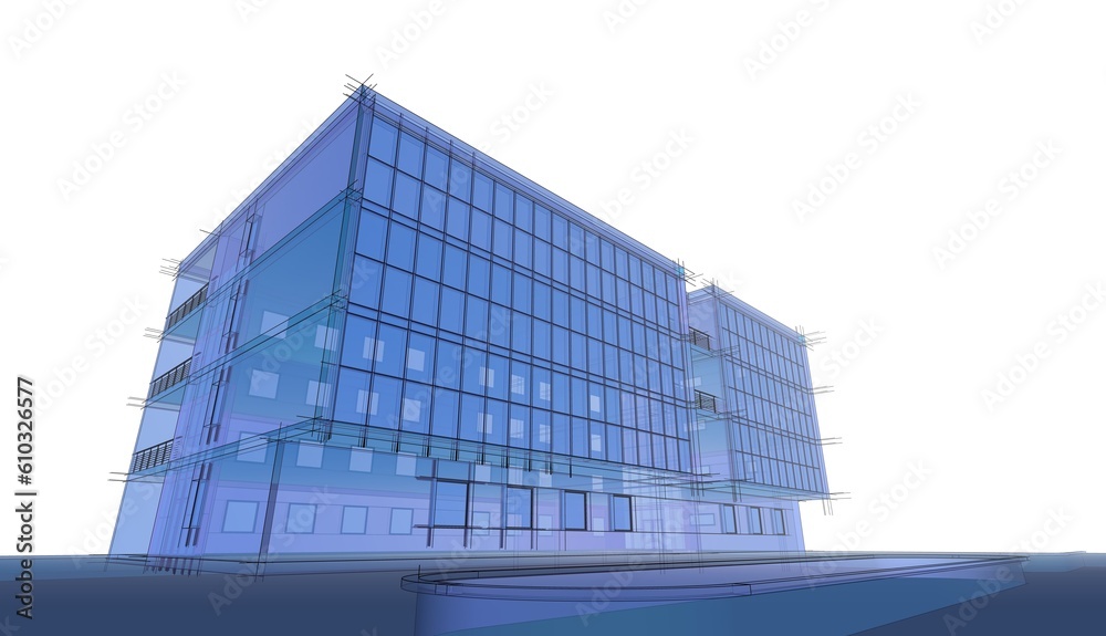 Fototapeta premium Modern office building concept 3d rendering