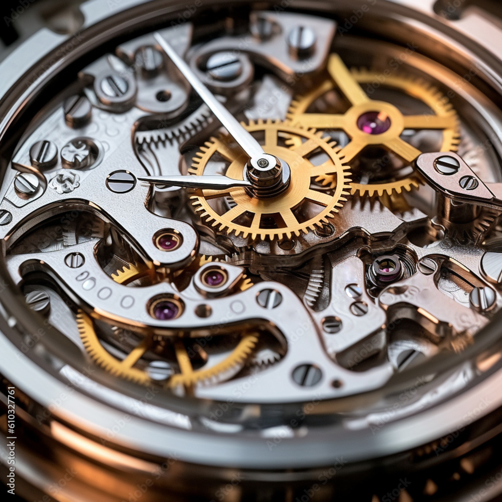 Precision clockwork close-up