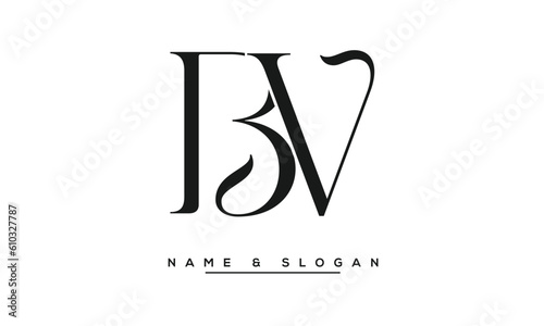BV,  VB,  B,  V   Abstract  Letters  Logo  Monogram