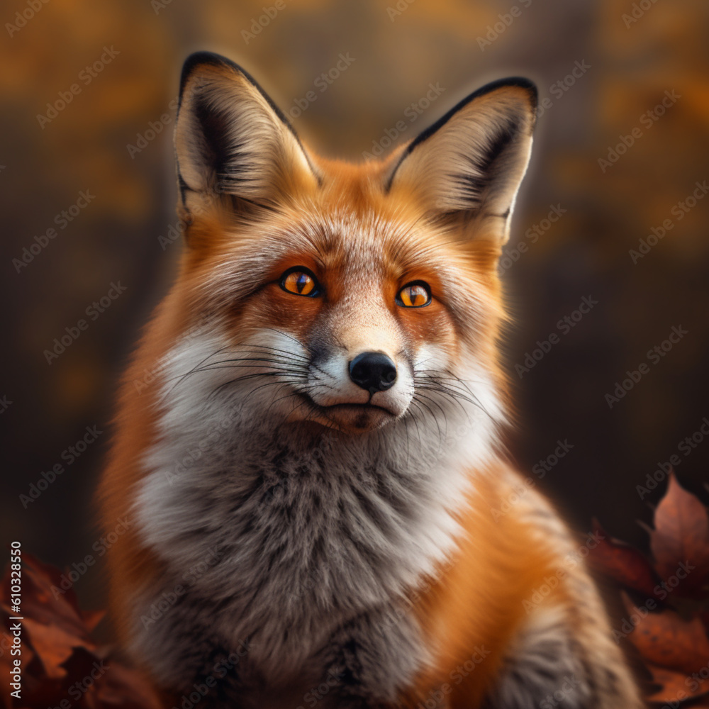 Fototapeta premium Red Fox lokks in the cam, ai generated