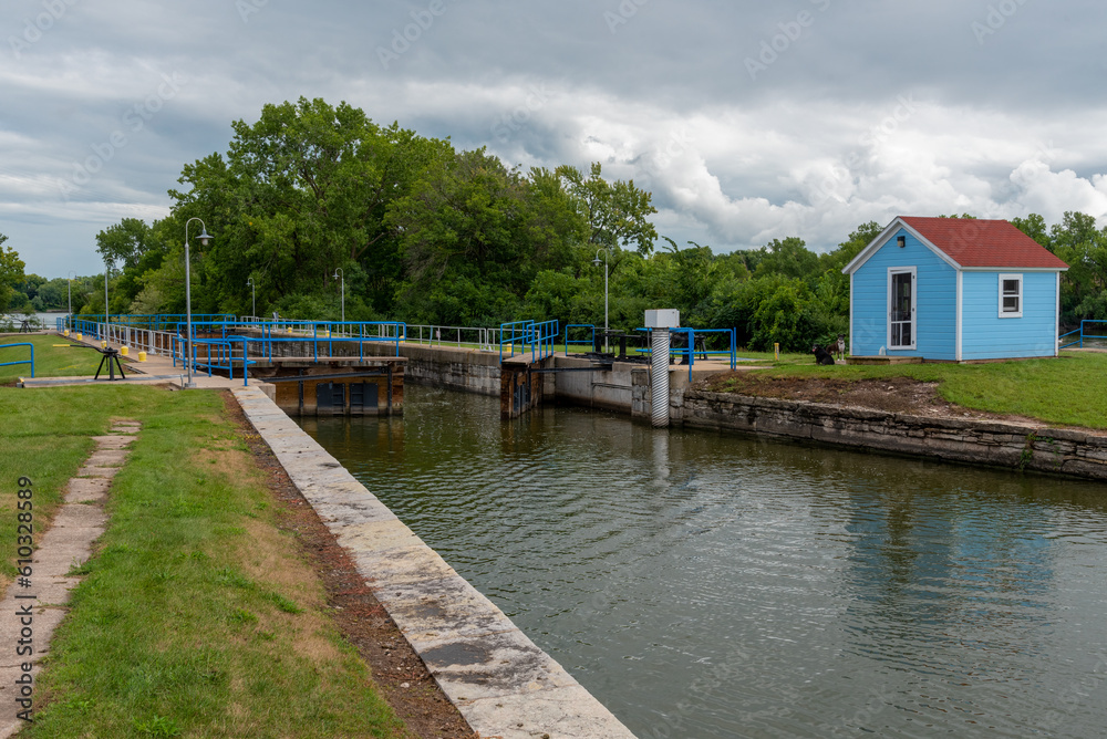 Cedars Lock And Dam On Fox River At Little Chute, Wisconsin